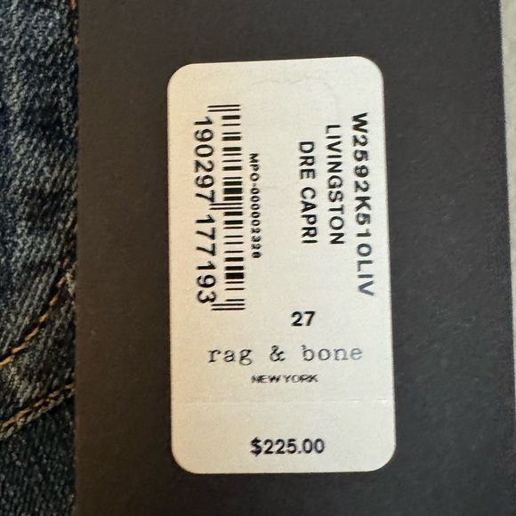 NWT Rag and Bone jeans - Dre Capri - Livingston - size 27 - Picture 6 of 6